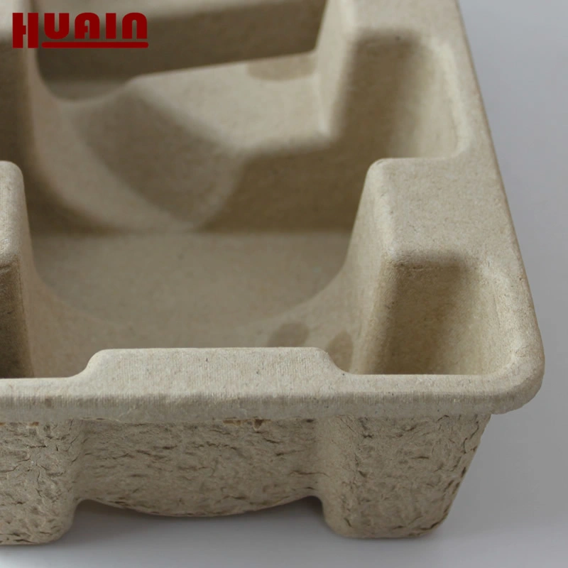 Biodegradable Paper Molded Fiber Packaging Custom Dry Press Pulp Tray