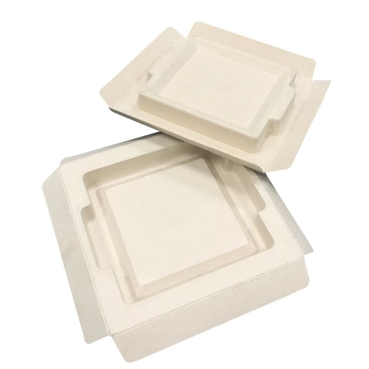 Custom Bamboo Fiber Wet Press Molded Paper Pulp Inner Packaging Tray