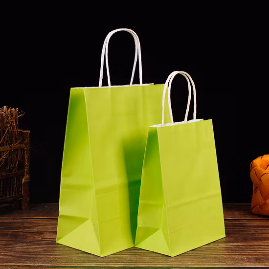 Embalaje de compras de comestibles al por menor biodegradable reciclado, comida rápida hecha a medida, embalaje de ropa para llevar, bolsa de papel Kraft