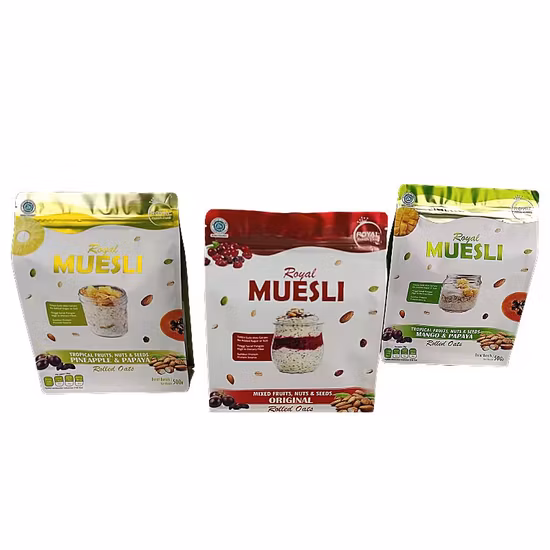 Bolsa de encargo 100g de la cremallera brillante del bolso seco de la avena del microprocesador de la fresa del mango de la fruta de la comida seca