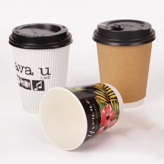 Precio de fabricación Personalizar el diseño del logotipo Taza de papel Kraft de doble pared desechable Bebida caliente biodegradable Taza gruesa para té y café